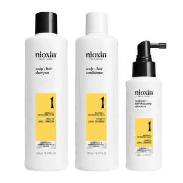 Nioxin System 1 full kit — cleanser shampoo, scalp therapy conditioner and scalp treatment