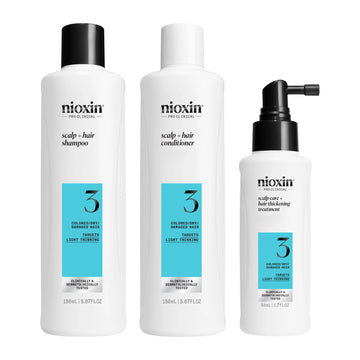 Nioxin System 3 full kit — cleanser shampoo, scalp therapy conditioner and scalp treatment